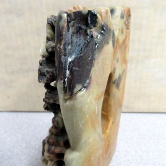 Chinese Quing Dynasty Soapstone Flower Sculpture - Picture 5 of 7